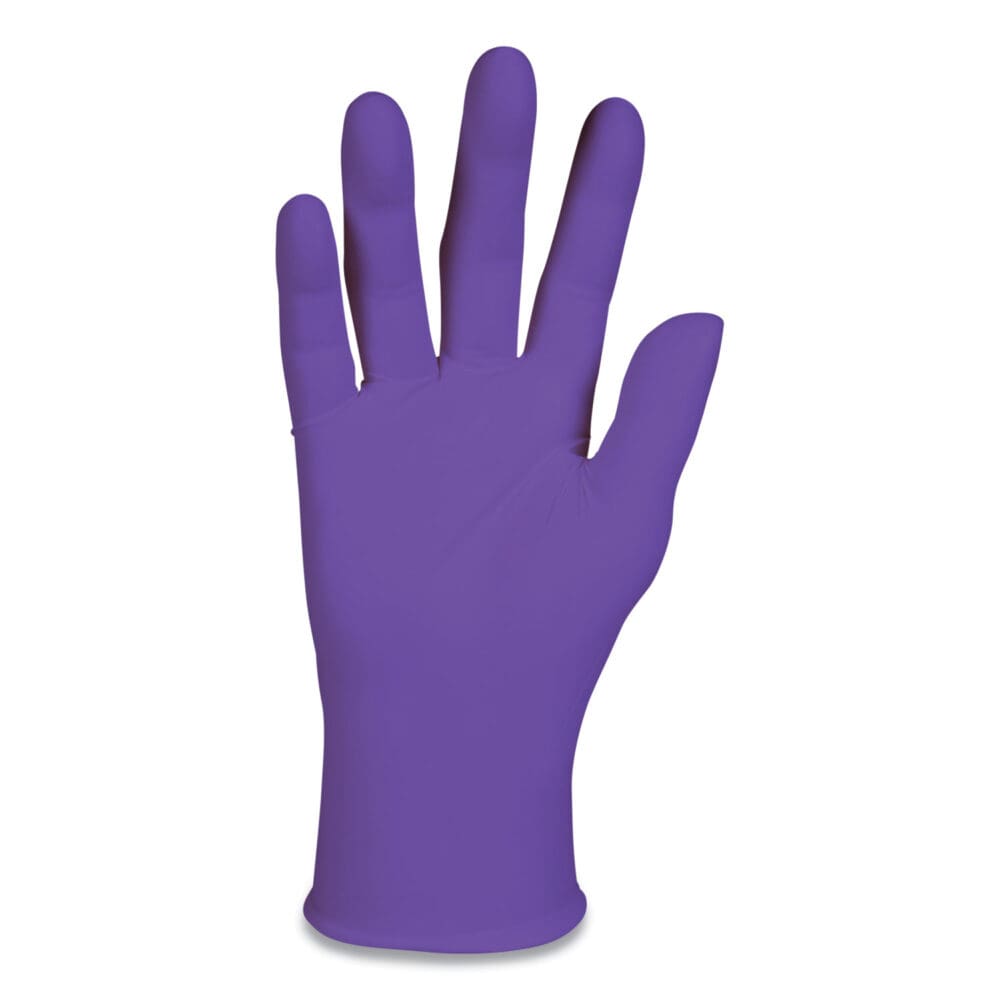 PURPLE NITRILE Exam Gloves, 242 mm Length, Large, Purple, 100/Box