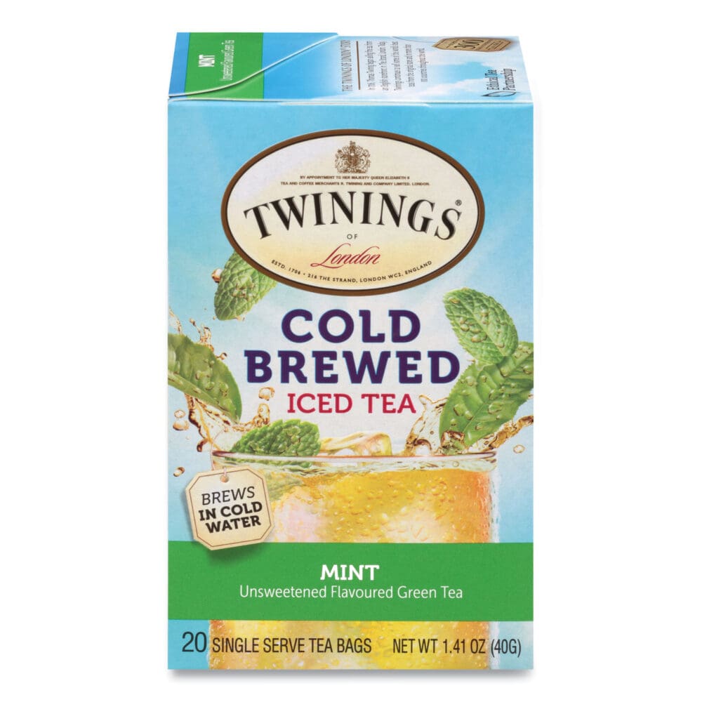 Cold Brew Iced Tea Bags, Mint, 0.07 oz Tea Bag, 20/Box