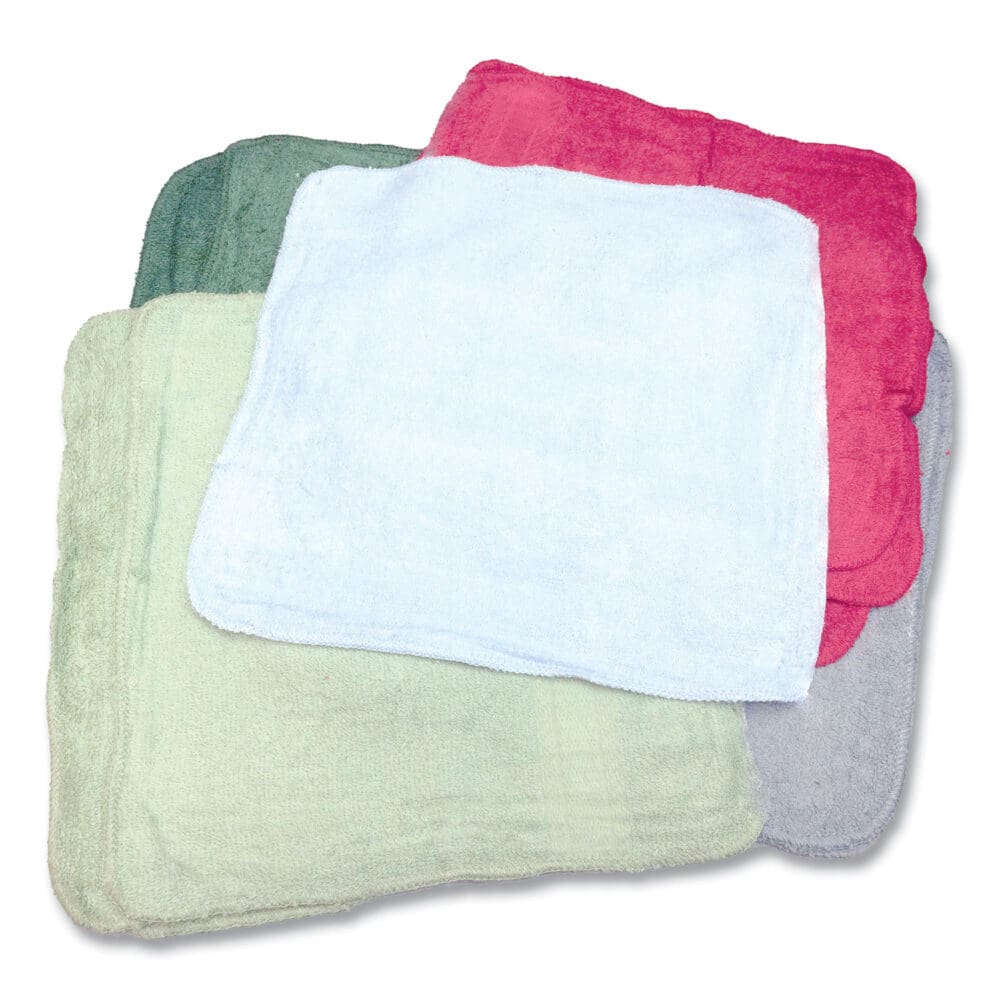 Qwick Wick Terry Towels, 12 x 12, Assorted Colors, 25 lb Bale (Approximately 280/Bale)