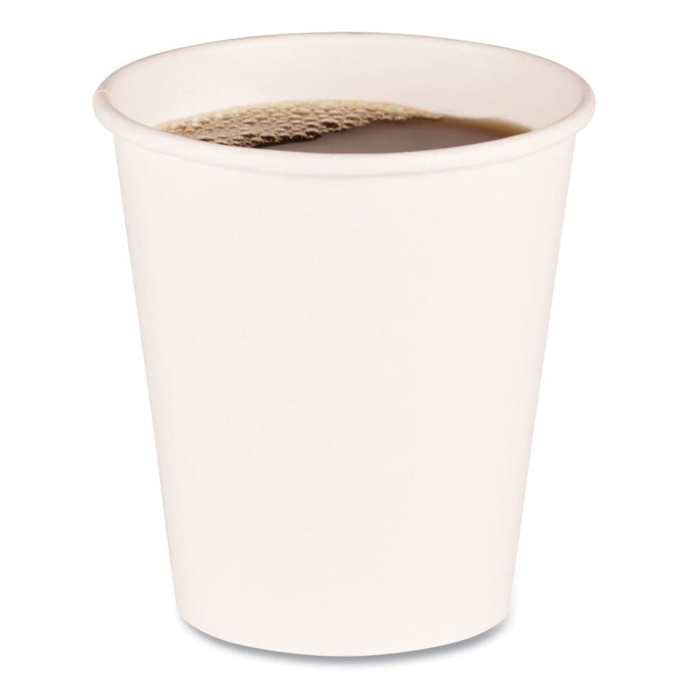 Paper Hot Cups, 10 oz, White, 50 Cups/Sleeve, 20 Sleeves/Carton