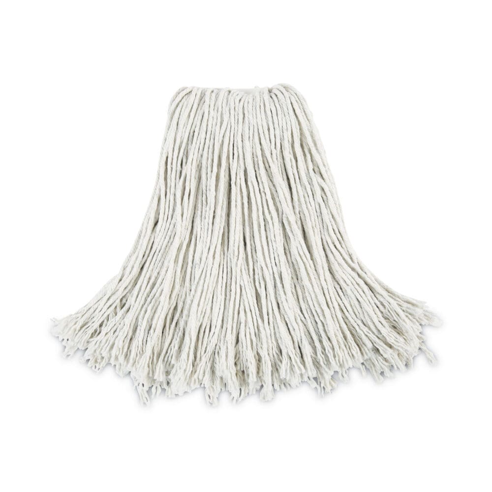 Cut-End Wet Mop Head, Cotton, No. 24, White 12/Carton