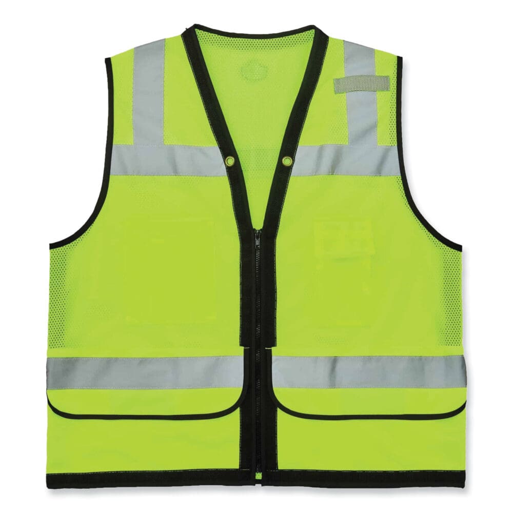 GloWear 8253HDZ Class 2 Heavy-Duty Mesh Surveyors Vest, Polyester, Large/X-Large, Lime, Ships in 1-3 Business Days