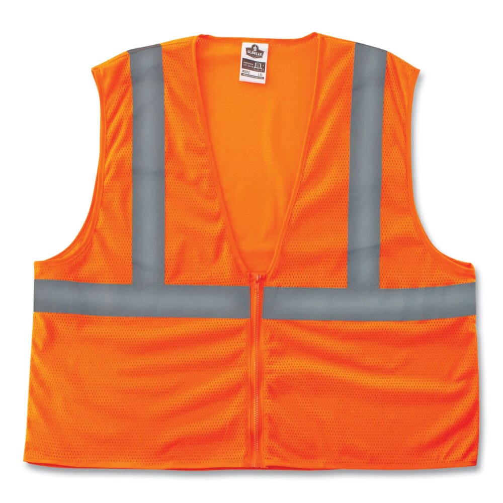 GloWear 8205Z Class 2 Super Economy Mesh Vest, Polyester, Orange, Small/Medium, Ships in 1-3 Business Days