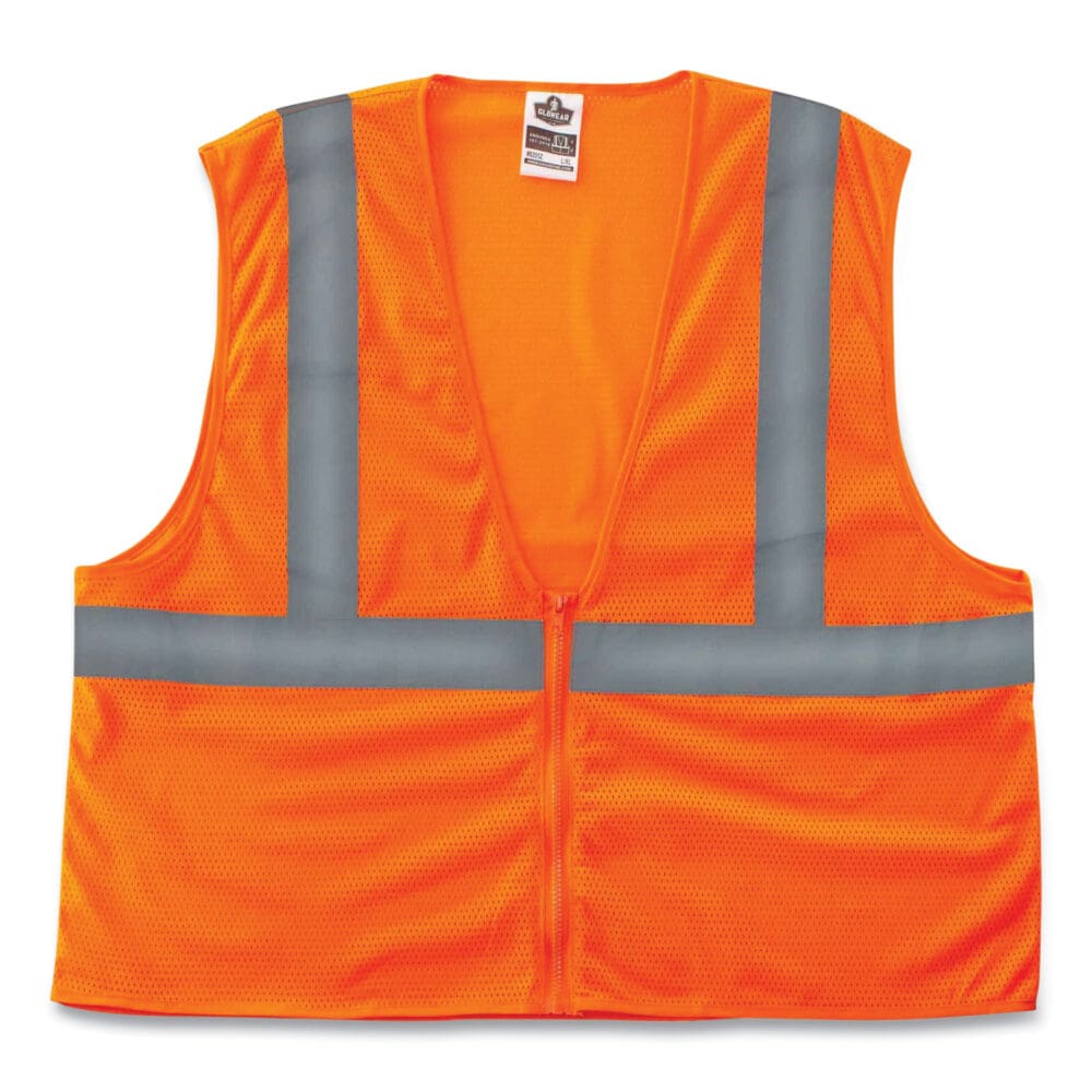 GloWear 8205Z Class 2 Super Economy Mesh Vest, Polyester, Orange, 4X-Large/5X-Large, Ships in 1-3 Business Days