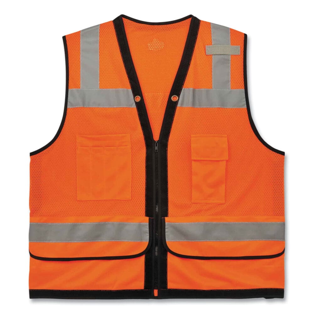 GloWear 8253HDZ Class 2 Heavy-Duty Mesh Surveyors Vest, Polyester, Large/X-Large, Orange, Ships in 1-3 Business Days