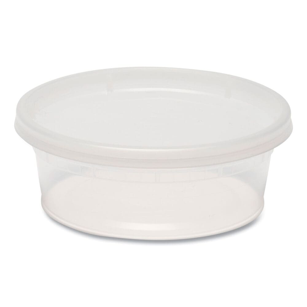 Plastic Deli Container with Lid, 8 oz, Clear, Plastic, 240/Carton