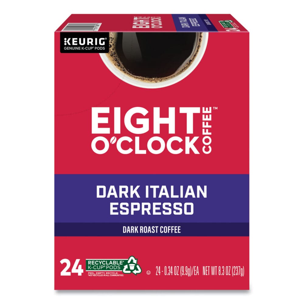 Dark Italian Espresso Coffee K-Cups, 24/Box