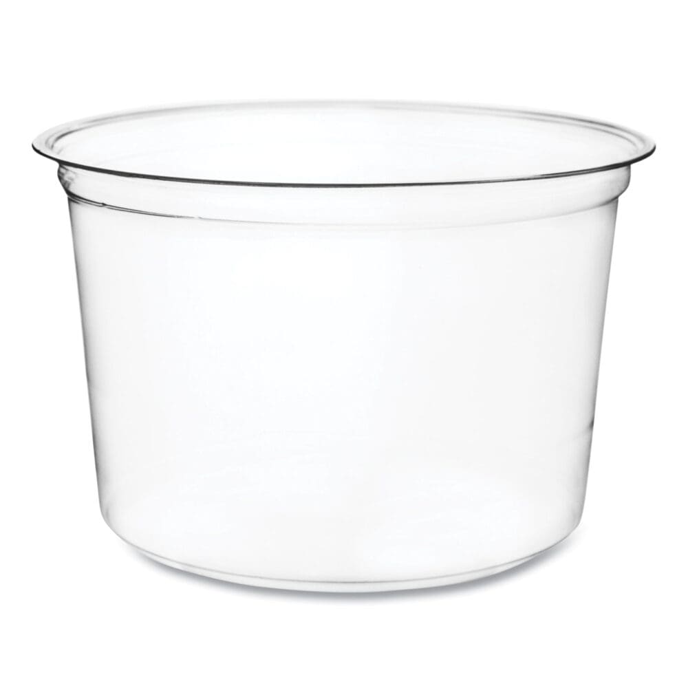 Round Deli Pots, 16 oz, 4.6 Diameter x 3"h, Clear, Plastic, 500/Carton