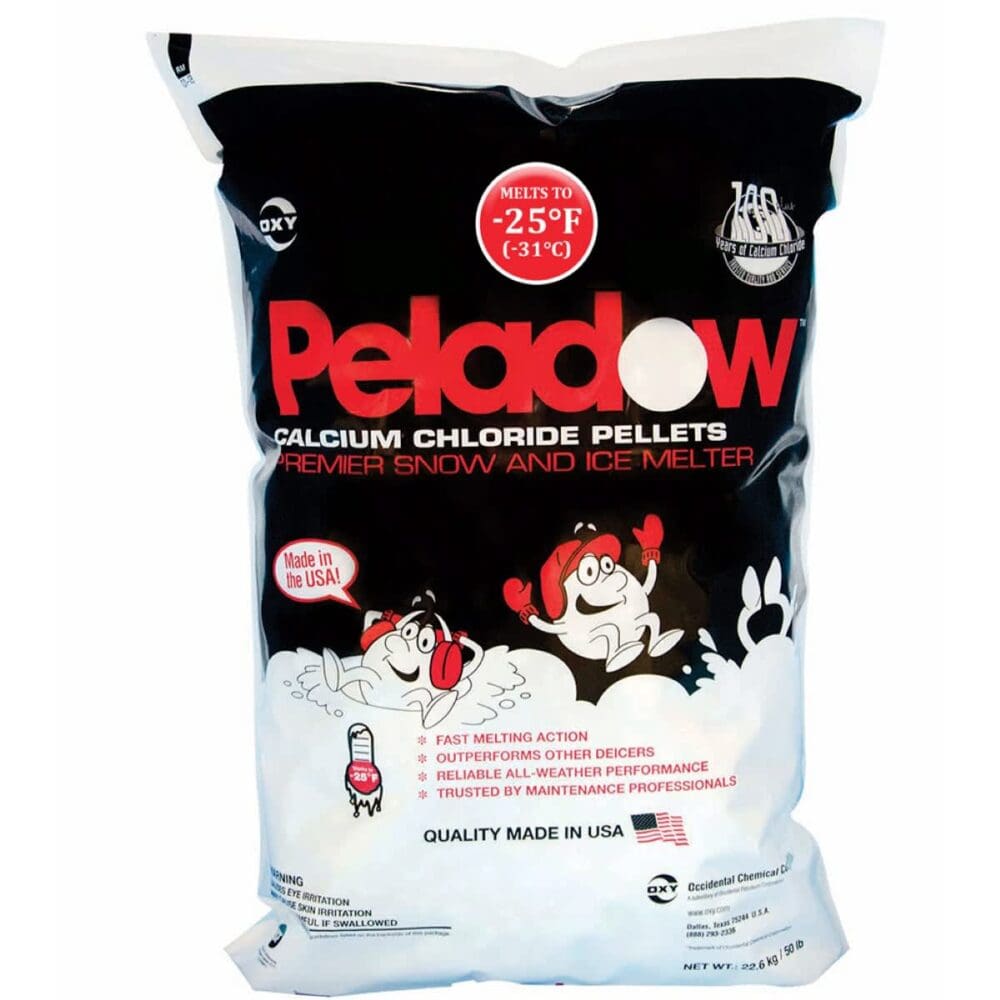 PELADOW Calcium Chloride Pellets, Premier Snow and Ice Melter, 50 lb Bag